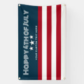 7月の幸せな4th星とストライプパーティー屋外 横断幕 (縦)