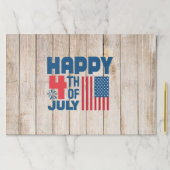 7月の幸せな4th木材素朴紙配置 ペーパーパッド (インサイチュ)