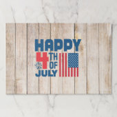 7月の幸せな4th木材素朴紙配置 ペーパーパッド (正面)