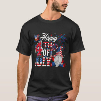 7月の幸せな4th格言愛国的赤白青 tシャツ