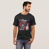 7月の幸せな4th格言愛国的赤白青 tシャツ (正面フル)