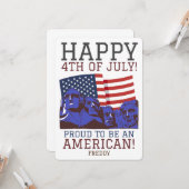 7月の幸せな4th独立の日パーティー カード (正面/裏面インサイチュ)
