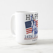 7月の幸せな4th独立の日パーティー コーヒーマグカップ (正面左)