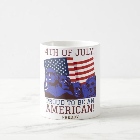 7月の幸せな4th独立の日パーティー コーヒーマグカップ (中央)