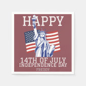 7月の幸せな4th独立の日パーティー スタンダードカクテルナプキン (正面)