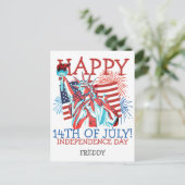 7月の幸せな4th独立の日パーティー ポストカード (スタンド正面)