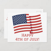 7月の幸せな4th独立の日パーティー ポストカード (正面/裏面)
