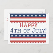7月の幸せな4th独立の日パーティー ポストカード (正面/裏面)