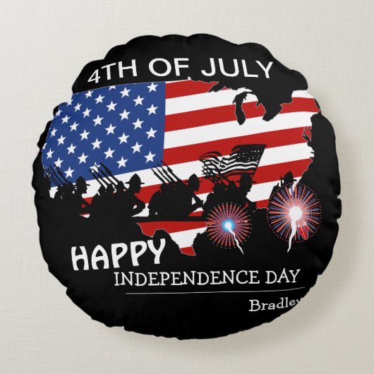 7月の幸せな4th独立の日パーティー ラウンドクッション (正面)