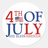 7月の幸せな4th独立の日パーティー ラウンドシール (正面)