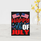 7月の幸せな4th独立の日Usa American Fl カード (黄色い花)