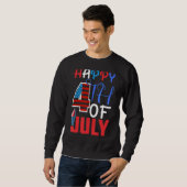 7月の幸せな4th独立日1776アメリカ人F スウェットシャツ (正面フル)