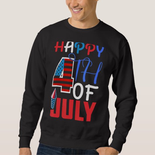 7月の幸せな4th独立日1776アメリカ人F スウェットシャツ (正面)