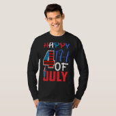 7月の幸せな4th独立日1776アメリカ人F Tシャツ (正面フル)