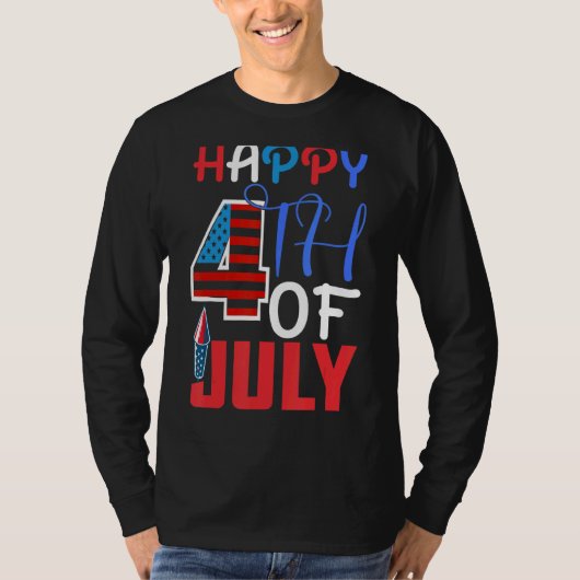 7月の幸せな4th独立日1776アメリカ人F Tシャツ (正面)
