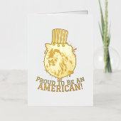 7月の幸せな4th独立記念日アメリカパーティー 箔グリーティングカード (正面)