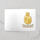 7月の幸せな4th独立記念日アメリカパーティー 箔グリーティングカード (外側レイダウン)