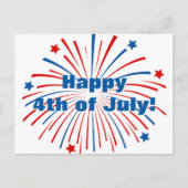 7月の幸せな4th独立記念日パーティーはがき インビテーションポストカード (正面)