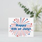 7月の幸せな4th独立記念日パーティーはがき インビテーションポストカード (スタンド正面)
