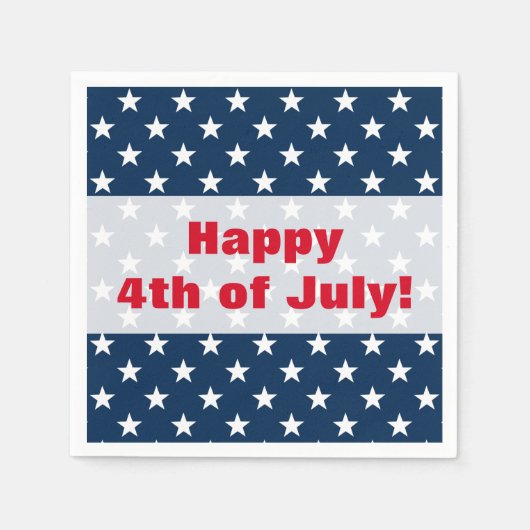 7月の幸せな4th独立記念日パーティーナプキン スタンダードカクテルナプキン (正面)