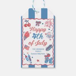 7月の幸せな4th花火BBQパーティーギフトラベル ギフトタグ