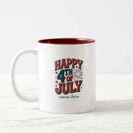 7月の幸せ第四はっきりした日Patriotic Coffee Mug ツートーンマグカップ