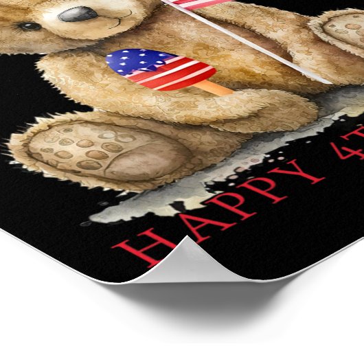 7月の幸せ4日かわいいクマの女の子|過去記事 ポスター (角)