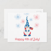 7月の幸せ4日かわいい格言花火 ポストカード (正面/裏面)