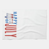 7月の幸せ4日きらめくワードアート キッチンタオル (横)