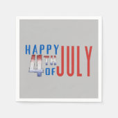 7月の幸せ4日きらめくワードアート スタンダードカクテルナプキン (正面)