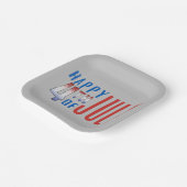 7月の幸せ4日きらめくワードアート ペーパープレート (傾斜あり)