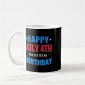 7月の幸せ4日と私のインディペン誕生日 コーヒーマグカップ (左)