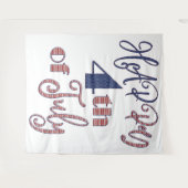 7月の幸せ4日のパーティー12つ星とストライプ タペストリー (正面(横))