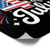 7月の幸せ4日の愛国的なアメリカ国旗Usa Kids ポスター (角)