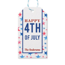 7月の幸せ4日の水彩赤い青い星