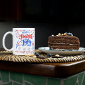 7月の幸せ4日の赤と白 マグカップ