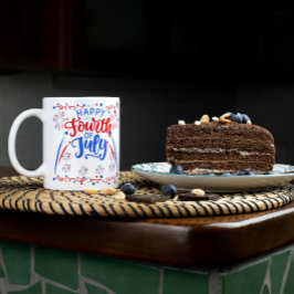 7月の幸せ4日の赤と白 マグカップ