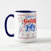 7月の幸せ4日の赤と白 マグカップ (左)