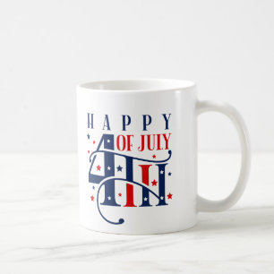 7月の幸せ4日の赤と青 コーヒーマグカップ
