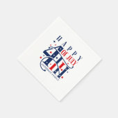 7月の幸せ4日の赤と青 スタンダードカクテルナプキン (角)