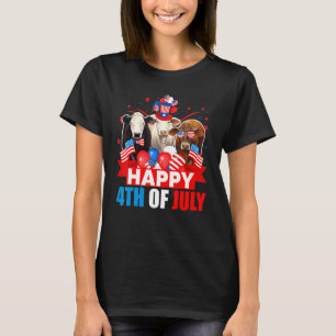7月の幸せ4日の3プライドアメリカ国旗の牛 Tシャツ