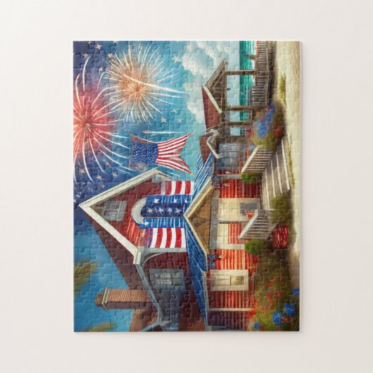 7月の幸せ4日アートデイリージグソーレパズル最近 ジグソーパズル (縦)