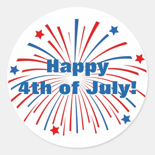 7月の幸せ4日インディペンデンスデイパーティーシール ラウンドシール (正面)