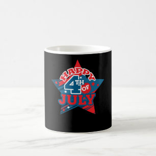 7月の幸せ4日スター – 米国国旗 – LOVE USA コーヒーマグカップ