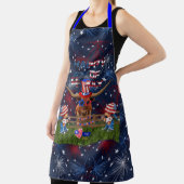 7月の幸せ4日テキサス州ロングホーンスタイル! エプロン (インサイチュ)