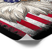 7月の幸せ4日デザインヴィンテージ国旗 ポスター (角)