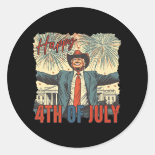 7月の幸せ4日トランプ独立記念日1 ラウンドシール