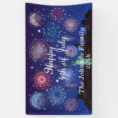 7月の幸せ4日ニューヨーク 横断幕 (縦)