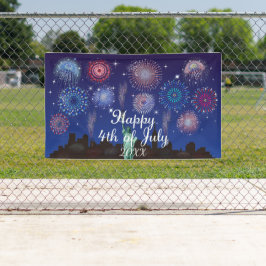 7月の幸せ4日ニューヨーク 横断幕