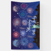 7月の幸せ4日ニューヨーク 横断幕 (縦)